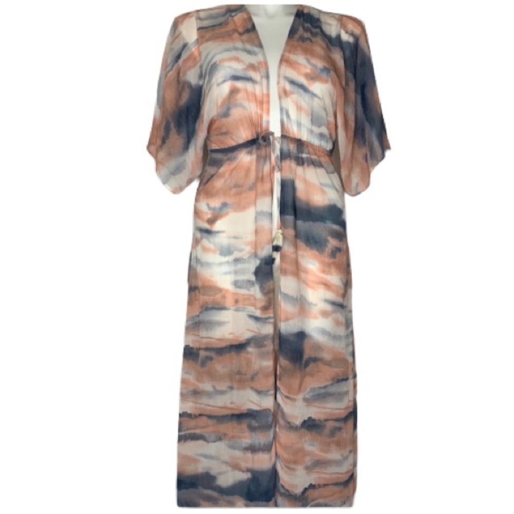 Aakaa Sheer Kimono with Front Tie